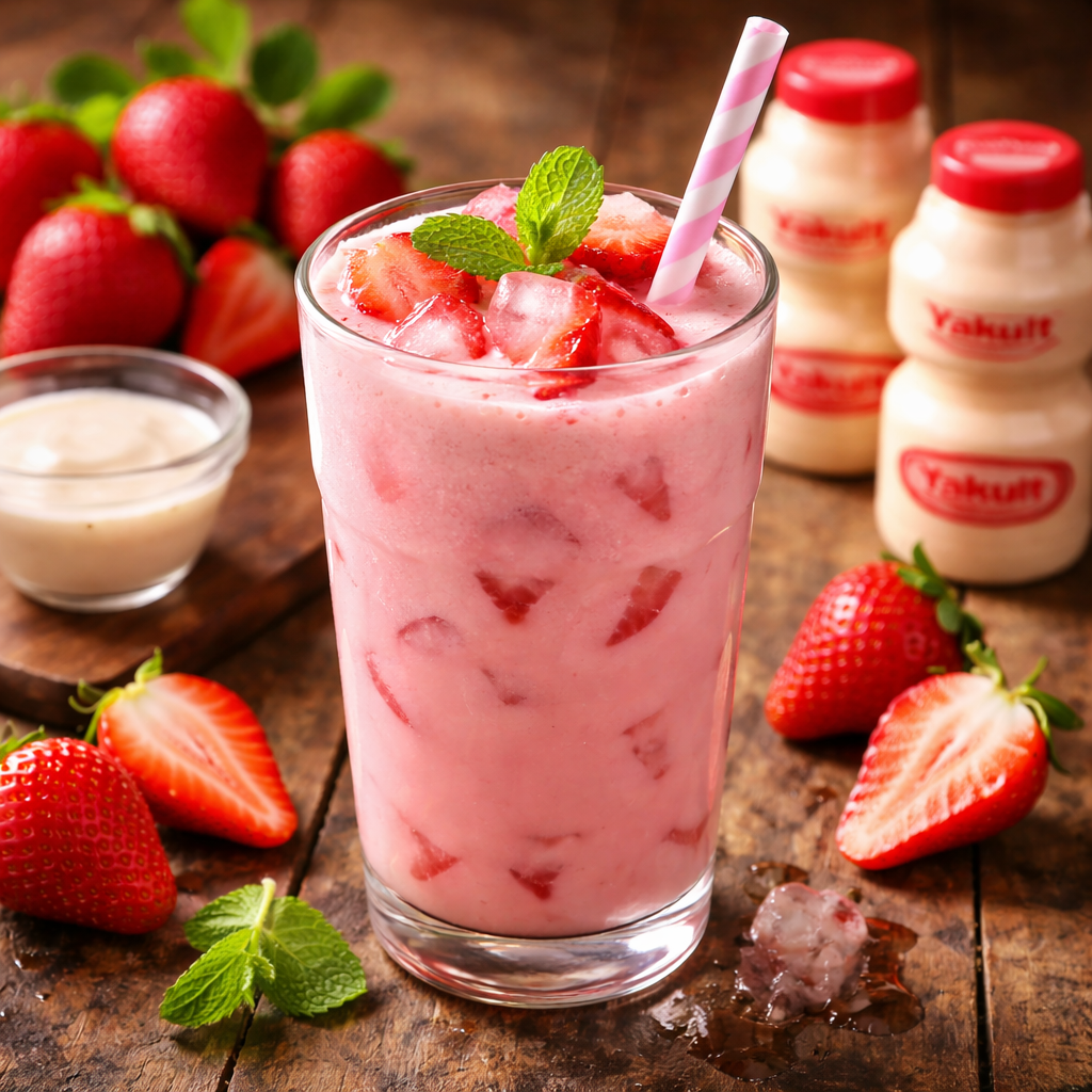 Strawberry Yakult menu non coffee Kopi Cerita